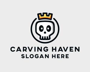 Crown Skull Badge logo design