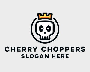 Crown Skull Badge logo design