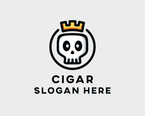 Crown Skull Badge logo design