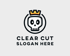 Crown Skull Badge logo design