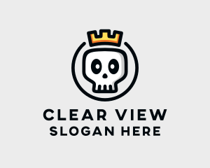 Crown Skull Badge logo design