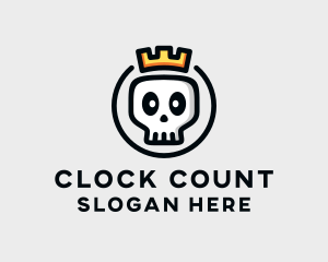 Crown Skull Badge logo design