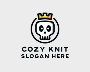 Crown Skull Badge logo design