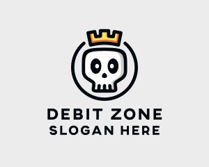 Crown Skull Badge logo design