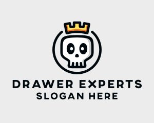 Crown Skull Badge logo design