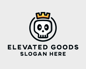 Crown Skull Badge logo design