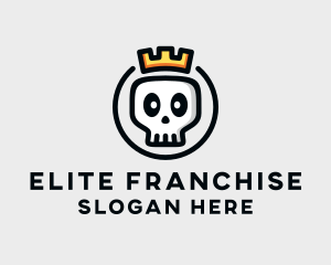 Crown Skull Badge logo design