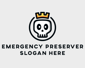 Crown Skull Badge logo design