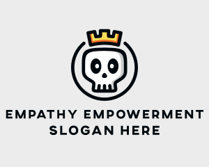 Crown Skull Badge logo design