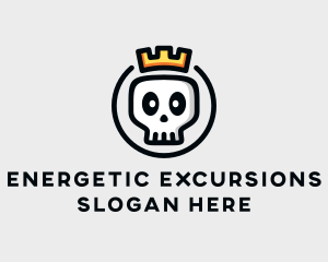 Crown Skull Badge logo design