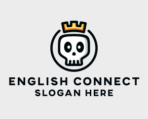 Crown Skull Badge logo design