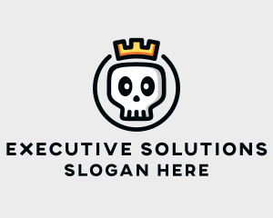 Crown Skull Badge logo design