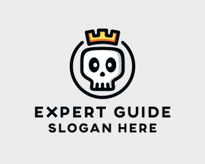 Crown Skull Badge logo design