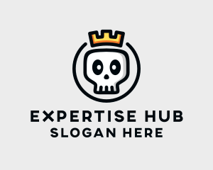 Crown Skull Badge logo design