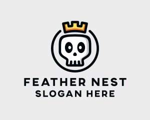 Crown Skull Badge logo design