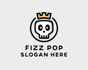 Crown Skull Badge logo design