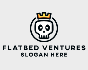 Crown Skull Badge logo design