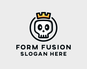 Crown Skull Badge logo design