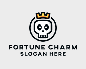 Crown Skull Badge logo design