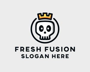 Crown Skull Badge logo design