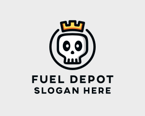 Crown Skull Badge logo design