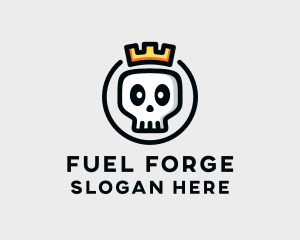 Crown Skull Badge logo design