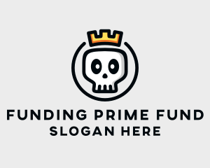 Crown Skull Badge logo design