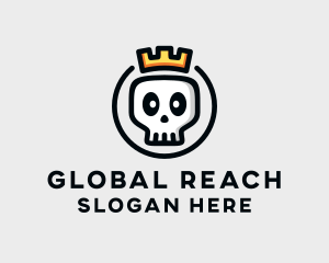 Crown Skull Badge logo design