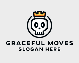 Crown Skull Badge logo design