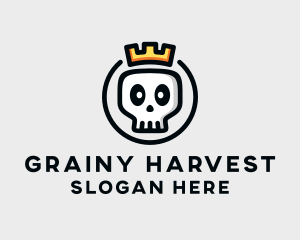 Crown Skull Badge logo design