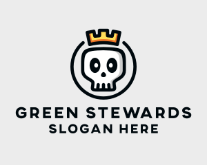 Crown Skull Badge logo design