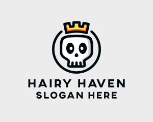 Crown Skull Badge logo design