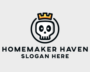 Crown Skull Badge logo design