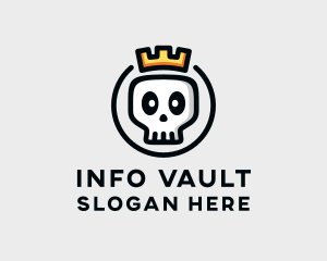 Crown Skull Badge logo design