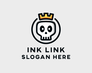 Crown Skull Badge logo design