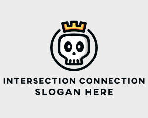 Crown Skull Badge logo design