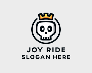 Crown Skull Badge logo design