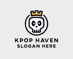 Crown Skull Badge logo design