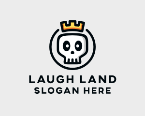 Crown Skull Badge logo design