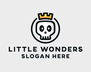 Crown Skull Badge logo design