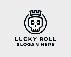 Crown Skull Badge logo design