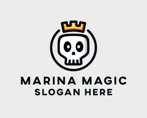 Crown Skull Badge logo design