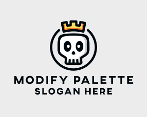 Crown Skull Badge logo design