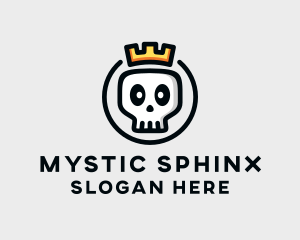 Crown Skull Badge logo design