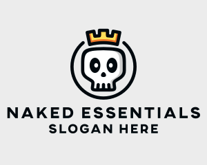 Crown Skull Badge logo design