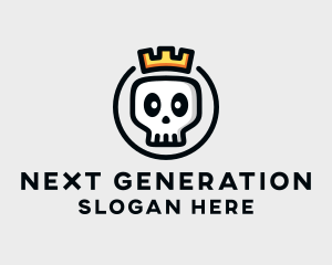 Crown Skull Badge logo design