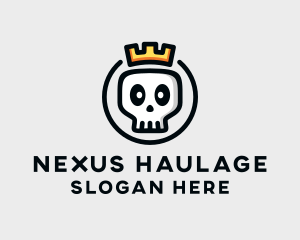 Crown Skull Badge logo design