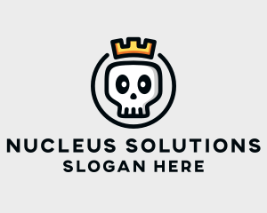 Crown Skull Badge logo design