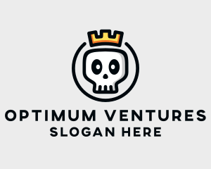 Crown Skull Badge logo design