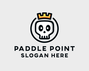 Crown Skull Badge logo design